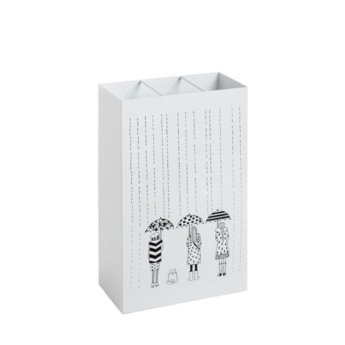 Porte parapluies en métal blanc avec egouttoir plastique 3S. x Home  - Panier de rangement blanc