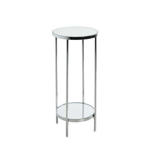 Porte plante en métal chromé et étagères en verre miroir 3S. x Home  - Table d appoint design