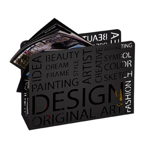Porte revues Design en métal laqué noir 3S. x Home  - Porte revue noir