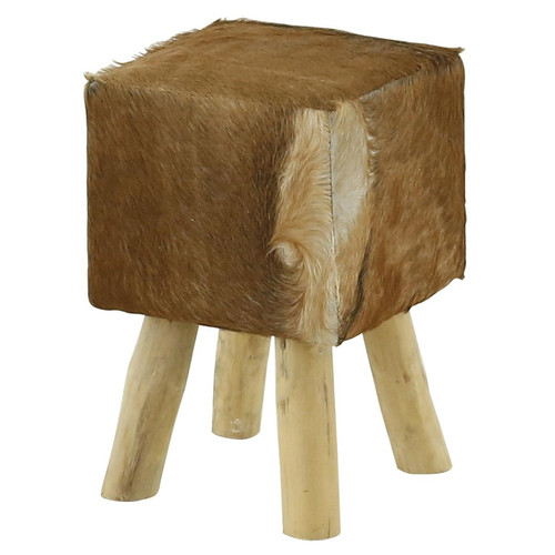Pouf carré peau de chèvre Noldor 3S. x Home  - Pouf et fauteuil design