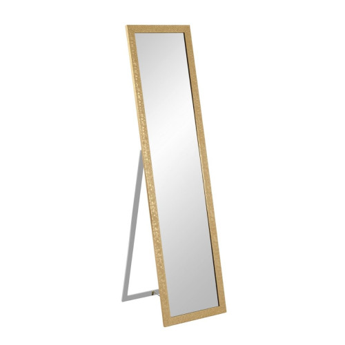 Miroir sur pied rectangulaire cadre en plastique avec décor doré  3S. x Home  - Miroir verre