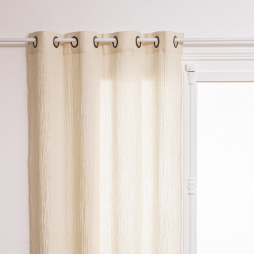 Rideau 130x260cm blanc ivoire en coton "Jamana"