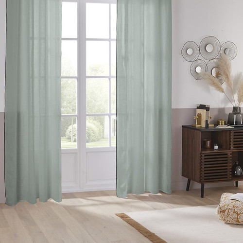 Rideau "Linah" en lin vert céladon 130x260 cm 3S. x Home  - Textile design
