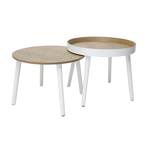 Set de 2 Tables Basses Marron HOLLY 3S. x Home  - Deco meuble design scandinave