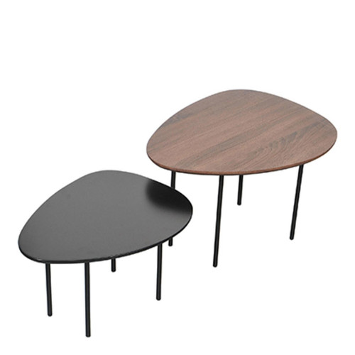 Set de 2 Tables Basses Noir ALVARO - Salon scandinave