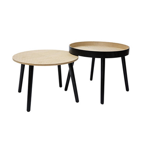 Set de 2 Tables Basses Noir HOLLY - Salon scandinave