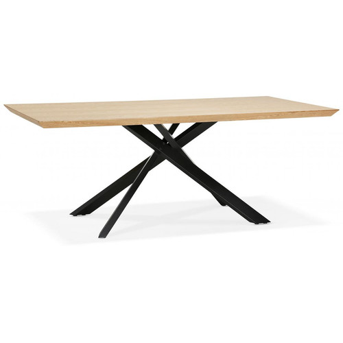 Table à Manger Couleur Naturel Métal Noir ROYALTY 3S. x Home  - Table a manger bois design