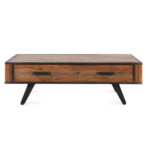 Table basse 1 tiroir en bois marron - 3S. x Home - Cuisine salle de bain