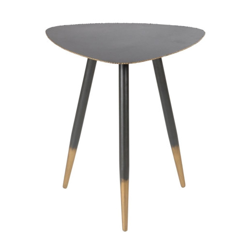 Table Basse 45cm en Métal Noir et Doré EDNA 3S. x Home  - Table basse noir design