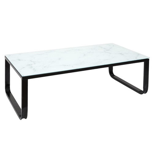 Table Basse En Verre Marble Blanc - Table basse blanche design