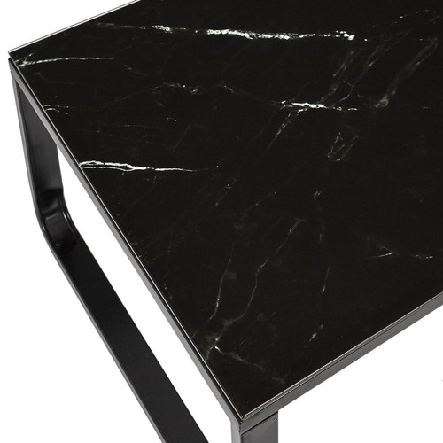 Table Basse En Verre Marble Noir
