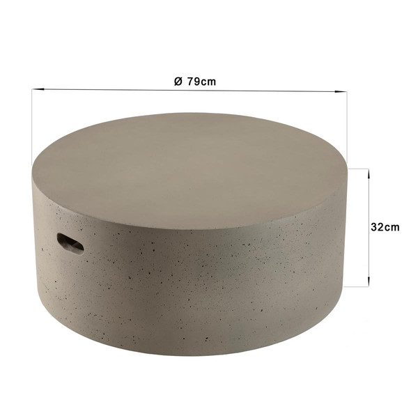 Table basse ronde 79x79cm béton H32 HECTOR