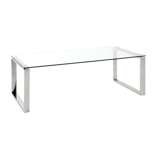 Table basse avec structure en Inox brillant et plateau en Verre trempé Transparent - 3S. x Home - Salon meuble deco