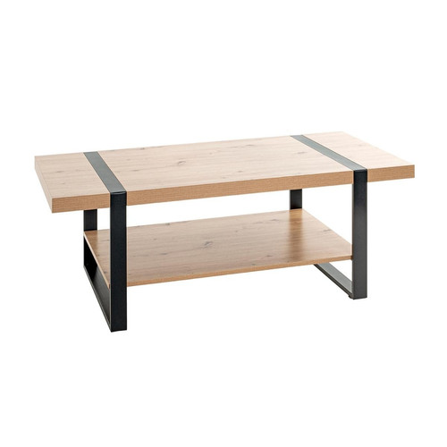 Table basse décor chêne et acier laqué noir 3S. x Home  - Table basse noir design