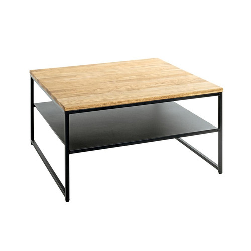 Table basse à deux niveaux chène et métal 3S. x Home  - Table basse marron