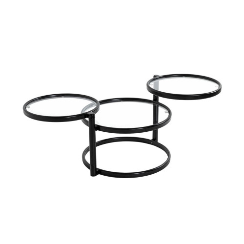Table basse plateau en verre pivotant  3S. x Home  - Table basse noir design