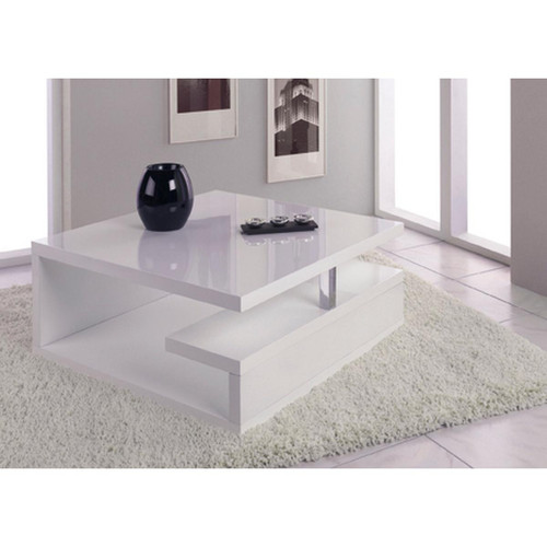 Table basse design high gloss blanc