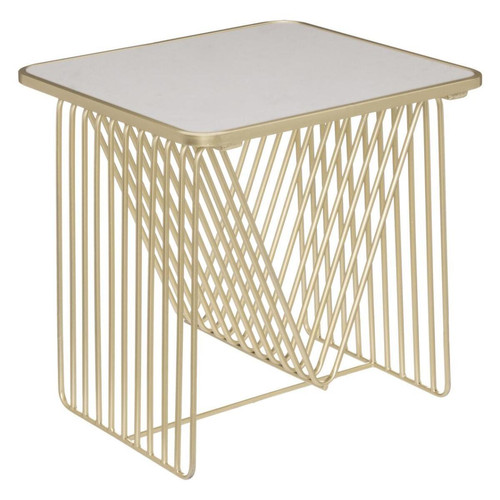 Table café porte revêtement "Megan" marbre doré 3S. x Home  - Table d appoint design