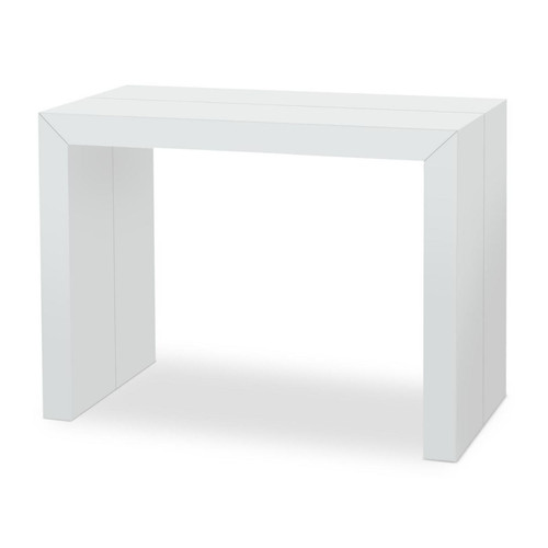 Table Console extensible NASSAU XL Bois Blanc mat - Console design blanc