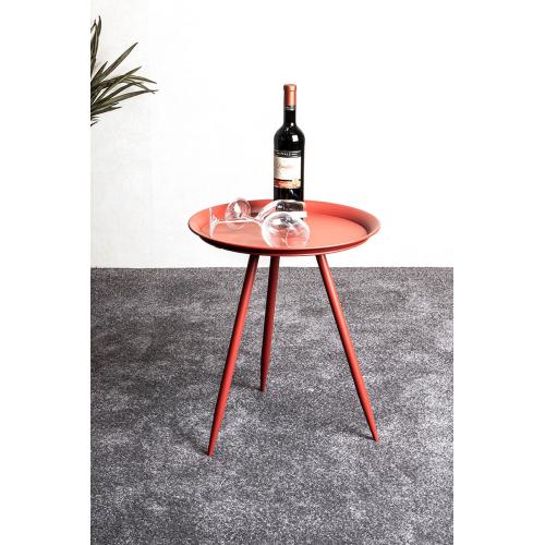 Table d'appoint en métal laqué rouge modèle maxi 3S. x Home  - Table d appoint design