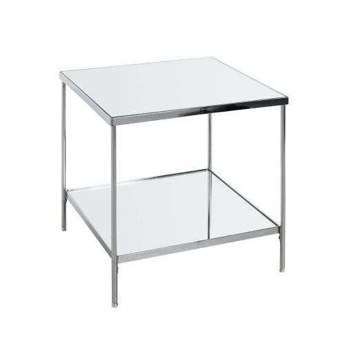 Table d'appoint en acier chromé et étagères en verre miroir 3S. x Home  - Nouveautes deco design