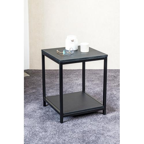 Table d'appoint en métal avec plateaux décor noir 3S. x Home  - Salon meuble deco