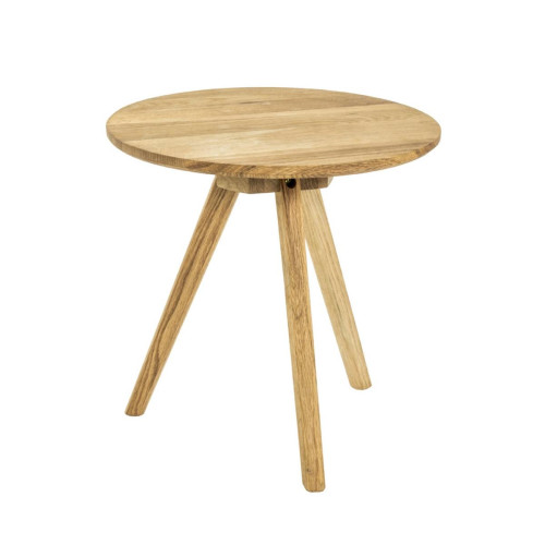 Table d'appoint ronde avec structure et plateau en Bois massif chêne - 3S. x Home - Nouveautes deco design