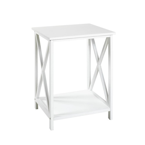 Table d'appoint avec 2 plateaux en MDF laqué Blanc - 3S. x Home - Table d appoint design