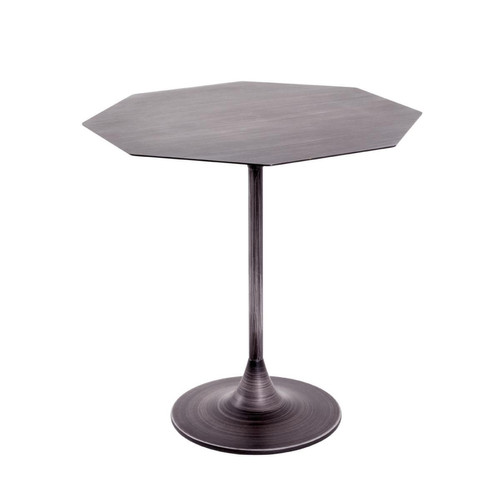 Table d'appoint structure en Acier laqué avec plateau en Métal massif laqué Noir grisonnant 3S. x Home  - Table d appoint design