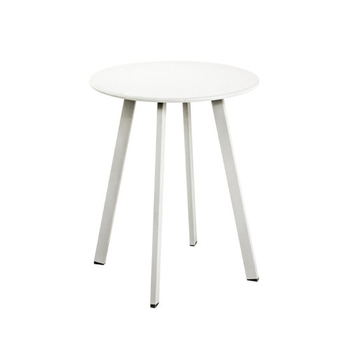 Table d'appoint structure en tube d'acier laqué blanc et plateau en métal Blanc 3S. x Home  - Table d appoint blanche