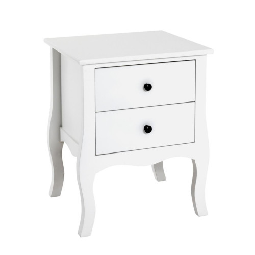 table d'appoint 2 tiroirs - blanc 3S. x Home  - Table d appoint design