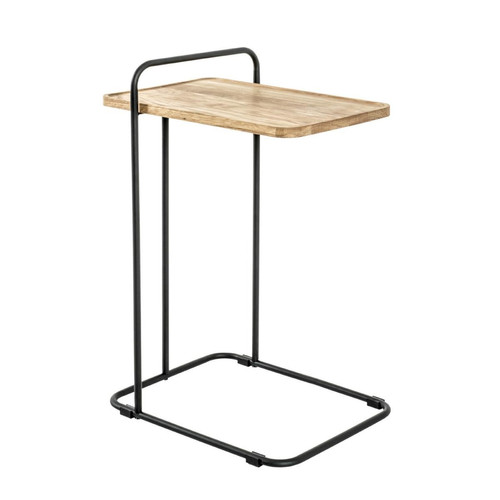 table d'appoint en structure en tube d'acier laqué noir, 3S. x Home  - Table d appoint blanche