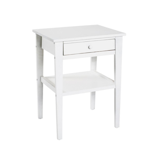 table d'appoint en bois massif laqué blanc  - 3S. x Home - Nouveautes deco design