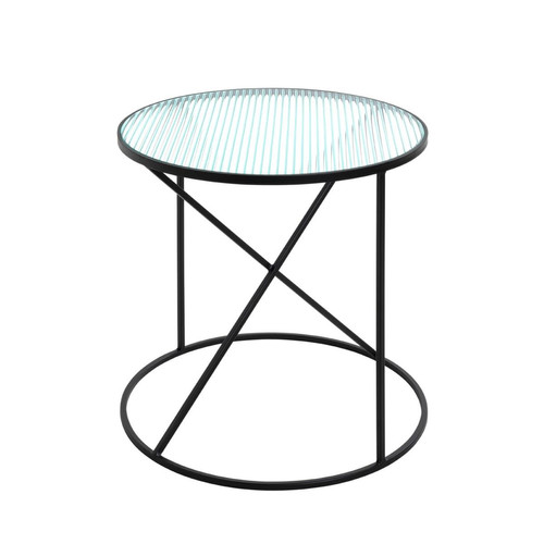 table d'appoint en métal laqué noir 3S. x Home  - Nouveautes salon