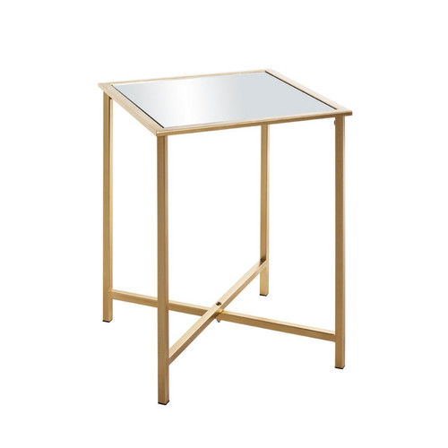 Table d'appoint en Métal laqué Or et plateau en miroir 3S. x Home  - Table d appoint metal