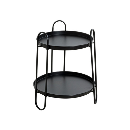 Table d'appoint acier laqué noir 3S. x Home  - Edition Authentique Salon