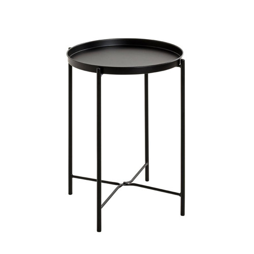 Table d'appoint acier laqué noir 3S. x Home  - Edition Authentique Salon