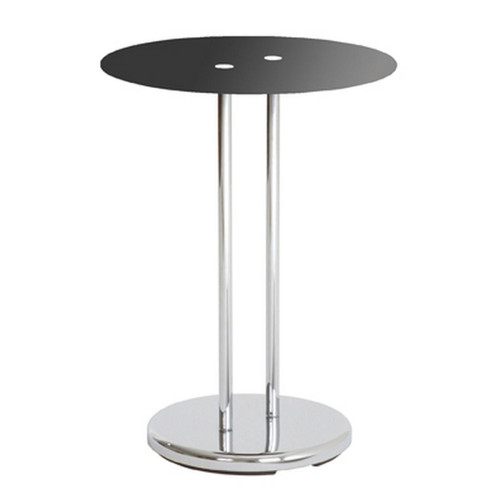 table d'appoint inox et verre trempé noir 3S. x Home  - Table d appoint verre