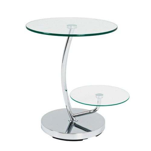 table d'appoint inox et verre trempé 2 niveaux 3S. x Home  - Table d appoint design