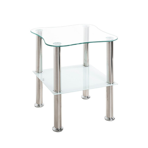 table d'appoint inox et verre trempé 3S. x Home  - Nouveautes deco design