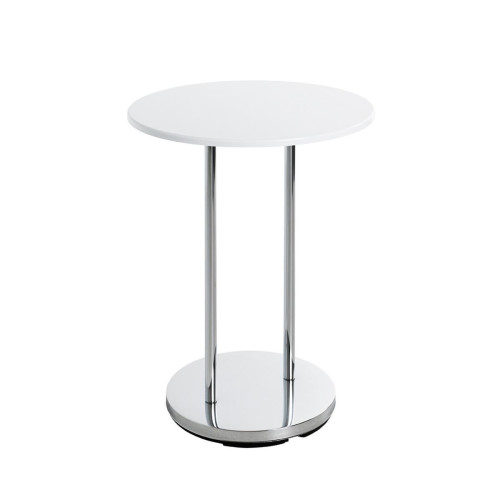 Table d'appoint ronde panneau de bois et métal 3S. x Home  - Table d appoint blanche