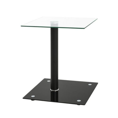 Table d'appoint noire double plateau en verre trempé  3S. x Home  - Table d appoint verre