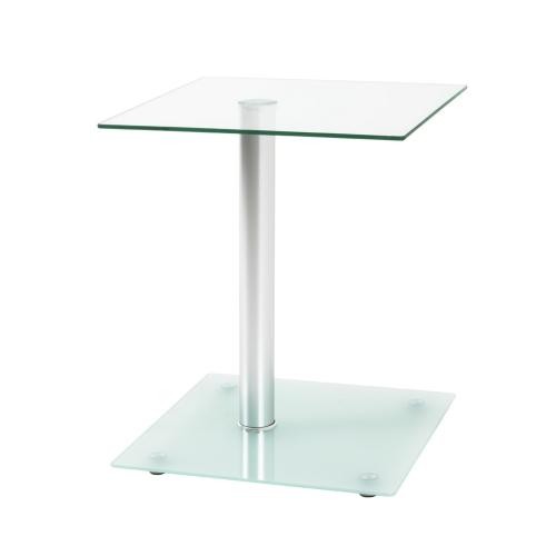 Table d'appoint blanche double plateau en verre trempé  3S. x Home  - Table d appoint blanche