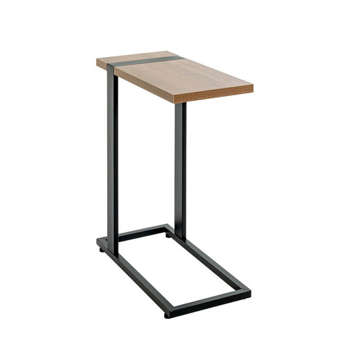Table d'appoint finition chêne et structure en acier noir 3S. x Home  - Table d appoint noire