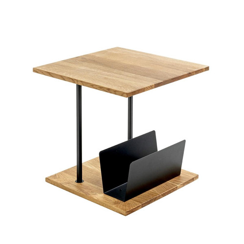 Table d'appoint en chène avec porte journeaux integré 3S. x Home  - Table d appoint design