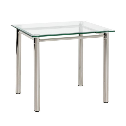 Table d'appoint acier chromé poli et plateau en verre trempé  3S. x Home  - Table d appoint verre