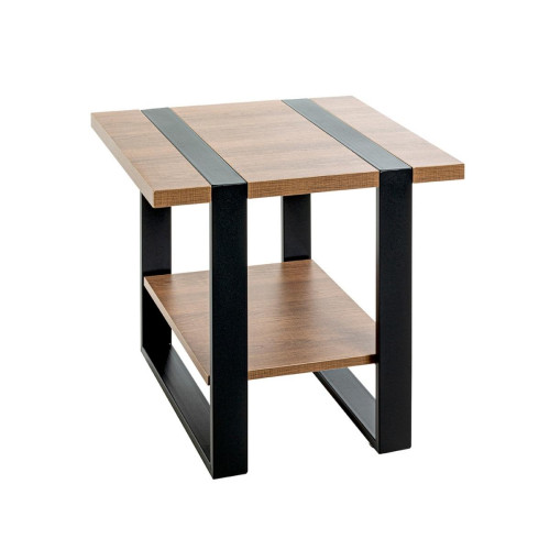 Table d'appoint double plateau décor chène 3S. x Home  - Table d appoint noire