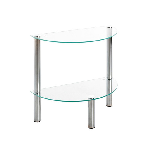 Table d'appoint 2 niveaux plateau demi lune en verre   3S. x Home  - Table d appoint verre