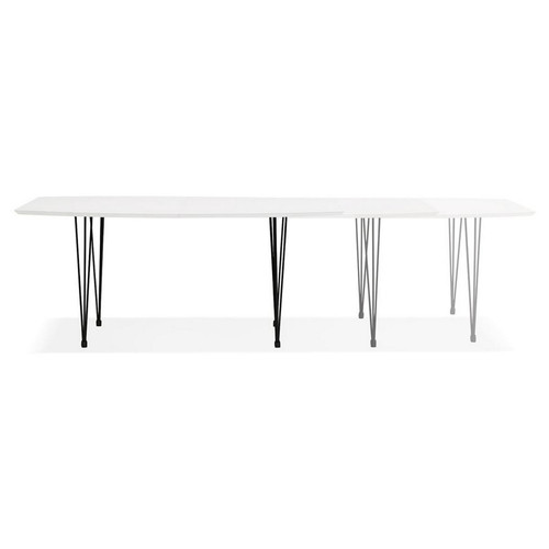 Table de salle à manger design DIAMANTO Style industriel Blanche