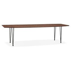 Table de salle à manger design STRIK Style industriel Marron foncé